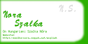 nora szalka business card